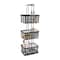 Simplify Black 3 Tier Metal Spa Tower with Bamboo Handles